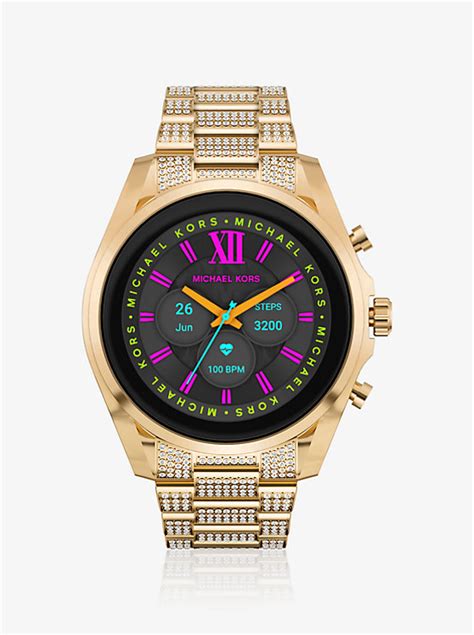 michael kors gold pave smartwatch|Gen 6 Bradshaw Pavé Gold.